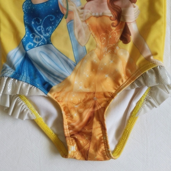 disney princess cinderella & belle ruffle one piece swimsuit 3T toddler girls - Picture 3 of 7